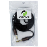 3.5mm Audio Cable Aux-in Car Stereo Speaker Cord - Flat - Black - Fonus T29