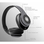 Over the Head Wireless Headphones Folding Headset - Black - L79
