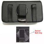Leather Case Belt Clip Swivel Holster Cover - LCASE26 - Black - Xenda D62