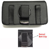 Leather Case Belt Clip Swivel Holster Cover - LCASE28 - Black - Xenda D64
