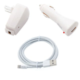 3-in-1 Home Wall Car Charger Set - USB Cable - Lightning - B85