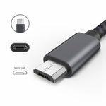 6ft Micro USB Cable Charger Cord - Braided - Gray - Fonus R39