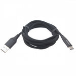 6ft USB-C Cable Charger Cord - Cotton Braided - Black - Fonus K96