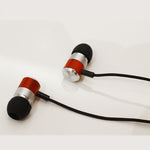 Hi-fi Sound Headphones 3.5mm Earphones -Metal Earbuds - Wood Trim - Silver - Fonus F98