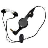 Retractable Earphones 3.5mm Headphones - Metal Earbuds - Black - Xenda C63
