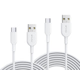 3ft and 6ft Long USB-C Cables Fast Charge TYPE-C Cord Power Wire Data Sync High Speed - ZDY71