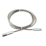 3ft USB to Lightning Cable Charger Cord - Metal - Silver - E80