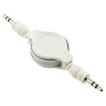 Retractable Audio Cable Aux-in Car Stereo Speaker Cord - White - Fonus F38