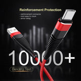 6ft and 10ft Long USB-C Cables Fast Charge TYPE-C Cord Power Wire Data Sync Red Braided - ZDY76