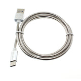 3ft USB-C Cable Charger Cord - Metal - Silver - Fonus E72