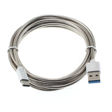 6ft USB-C Cable Charger Cord - Metal - Silver - Fonus F44