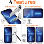 Belt Clip Case and 3 Pack Screen Protector Swivel Holster Tempered Glass Kickstand Cover 9H Hardness Anti-Glare - ZDA49+3Z31